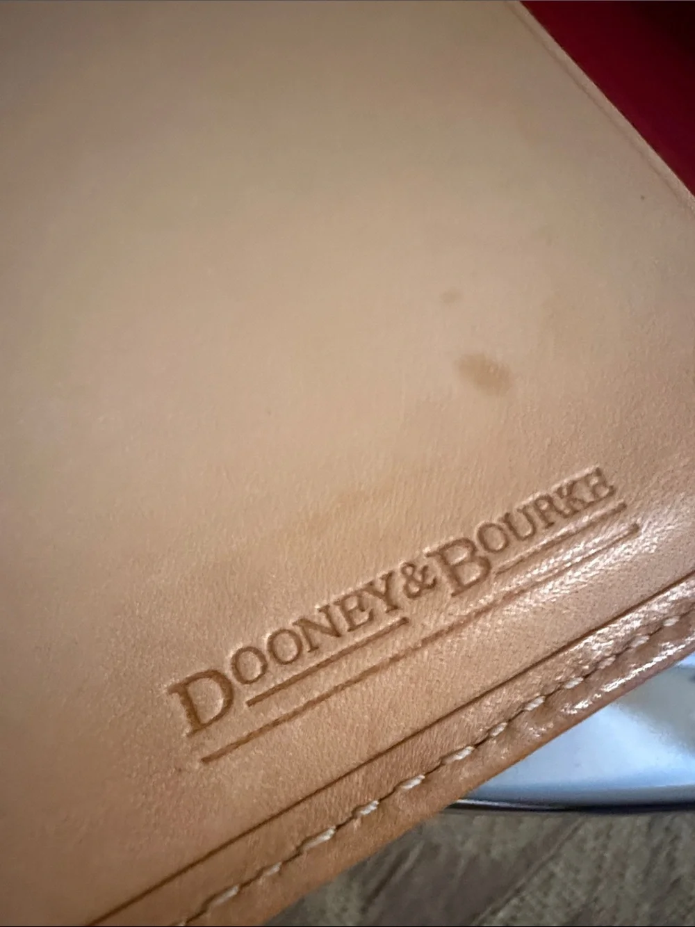 Dooney & Bourke tonal polka dot canvas checkbook flap wallet preowned
